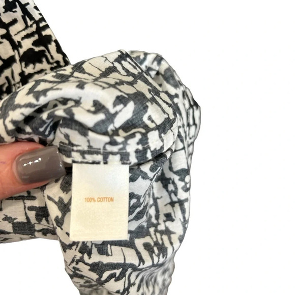 Kate Spade Reade Tie Neck Patterned Blouse in Black/White Size 8 - Picture 8 of 9